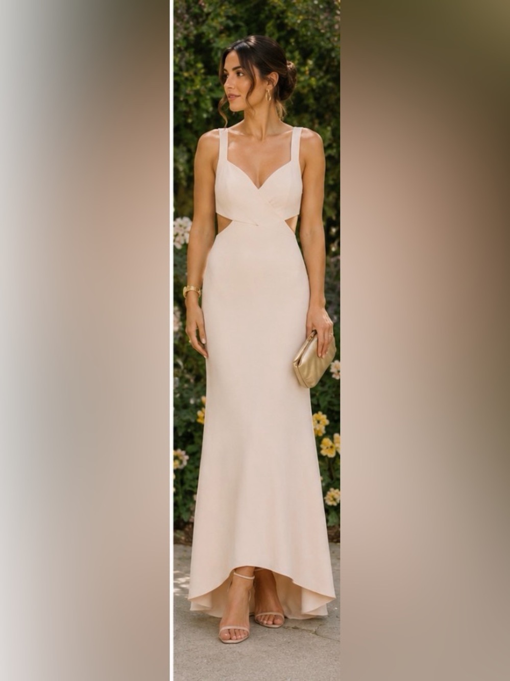 Significant Other Evie Cut Out‎ Open Back Long Dress Blush